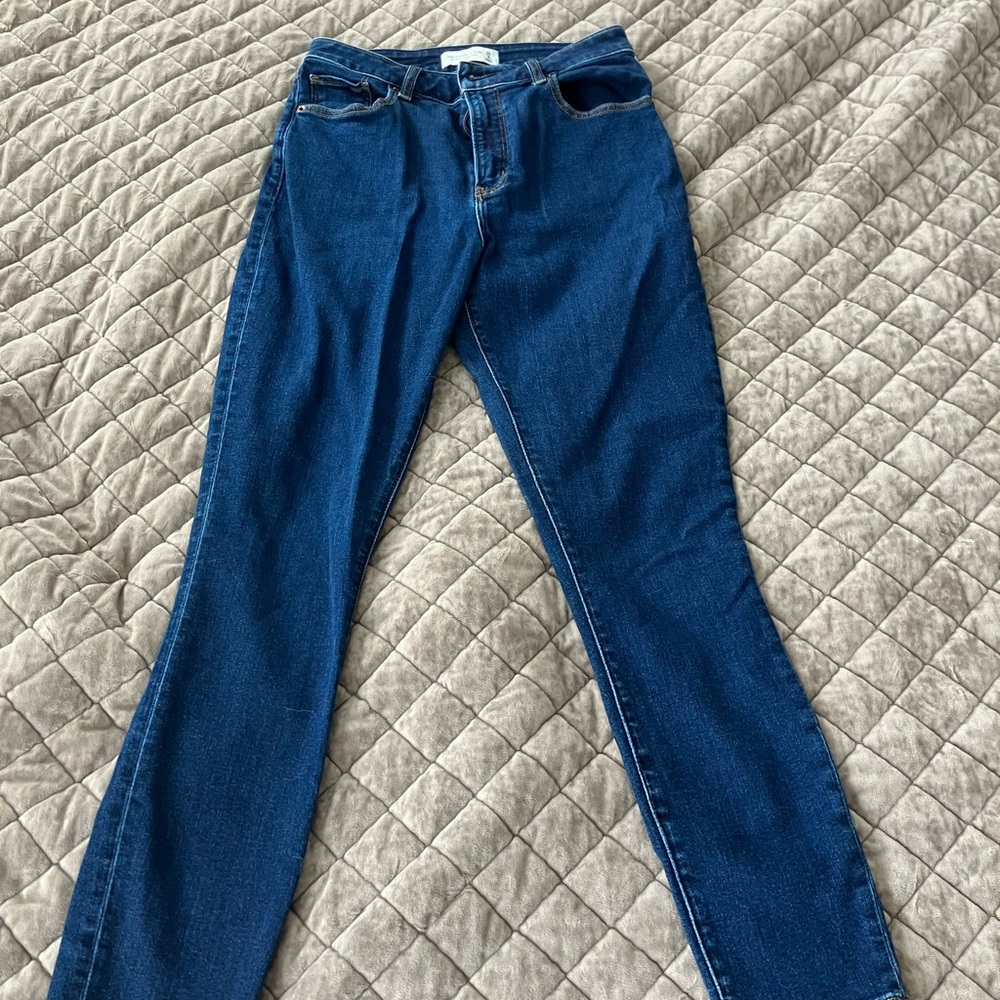 Abercrombie & Fitch Curve Love Super Skinny High-Rise Jeans - Dark Blue